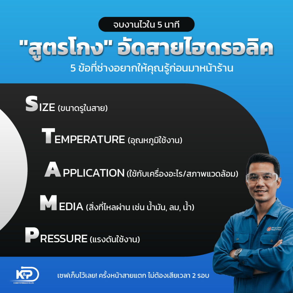 เปิด ‘สูตรโกง’ อัดสายไฮดรอลิคที่วิศวกรควรรู้!